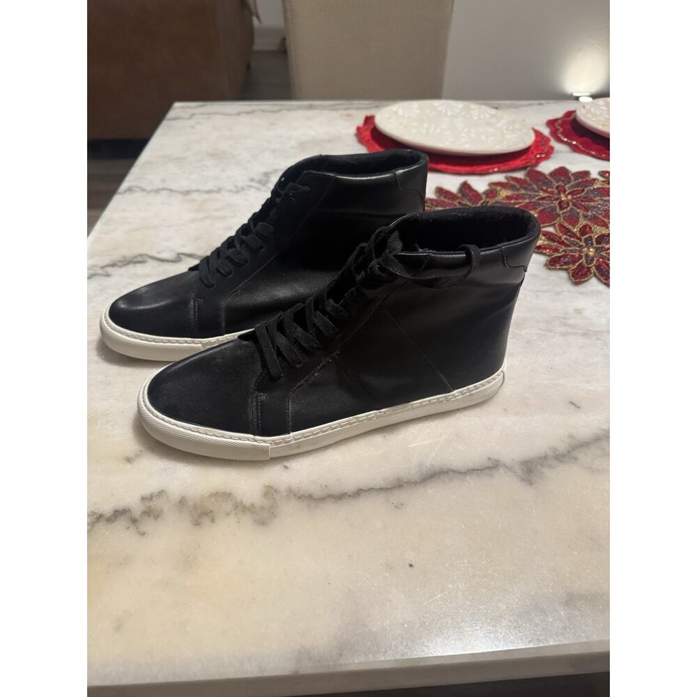 Express High Top Faux Leather Sneaker White Sole Lace Up Men's Modern Style